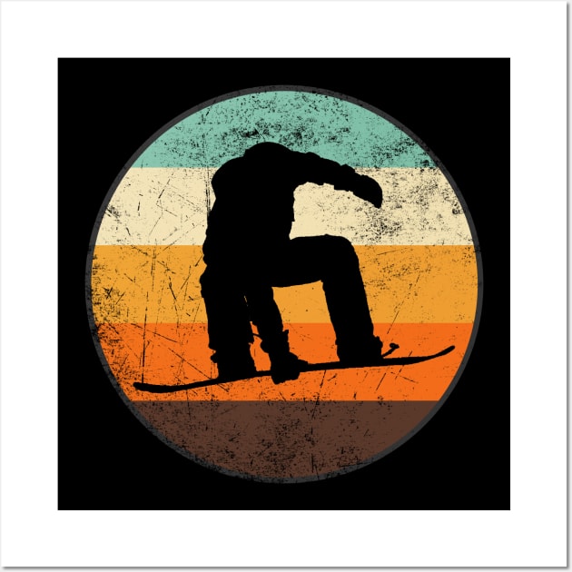 Snowboarding Vintage Circle Wall Art by jpmariano